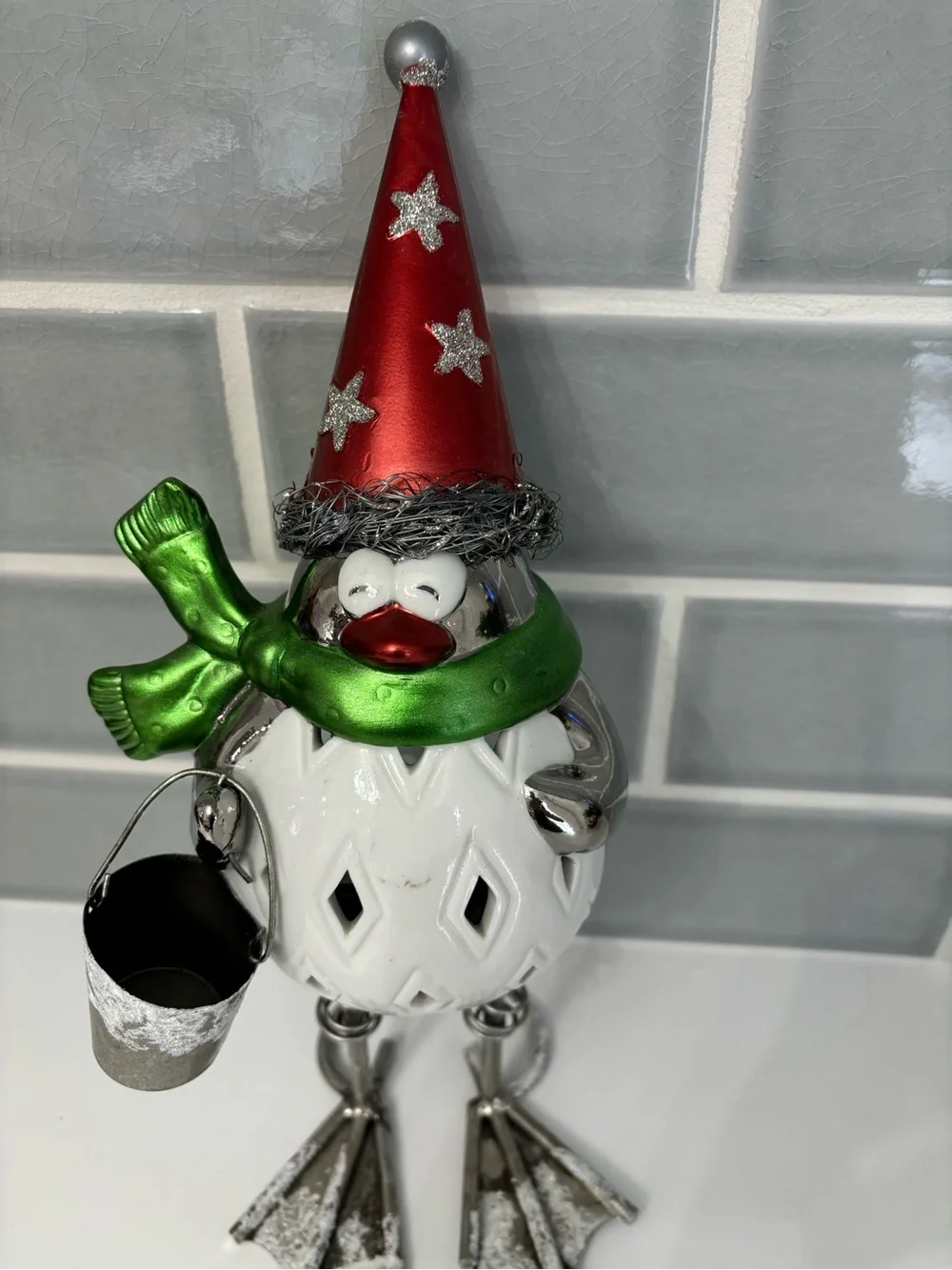 Pier One holiday bird candle holder